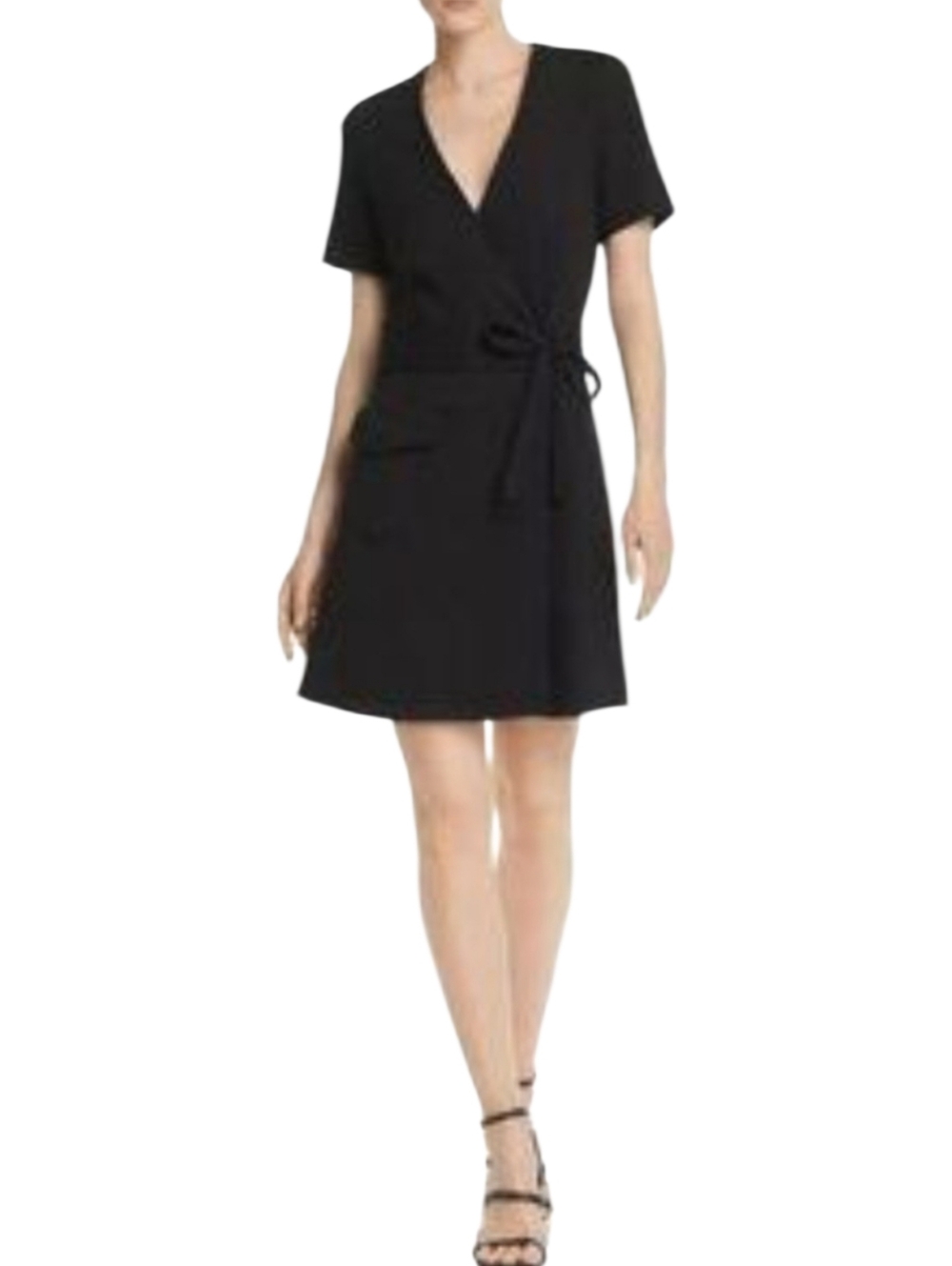 Revolve Joie Goldwin Black Ponte Knit Wrap Dress Size Small